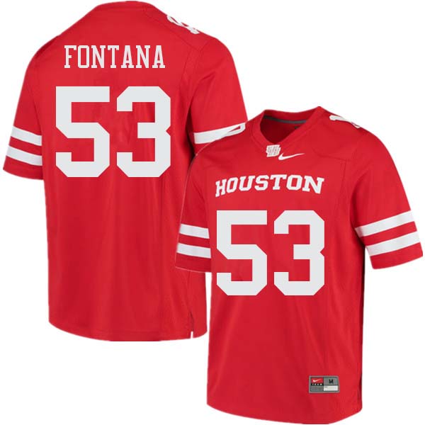 Men #53 Alex Fontana Houston Cougars College Football Jerseys Sale-Red - Click Image to Close